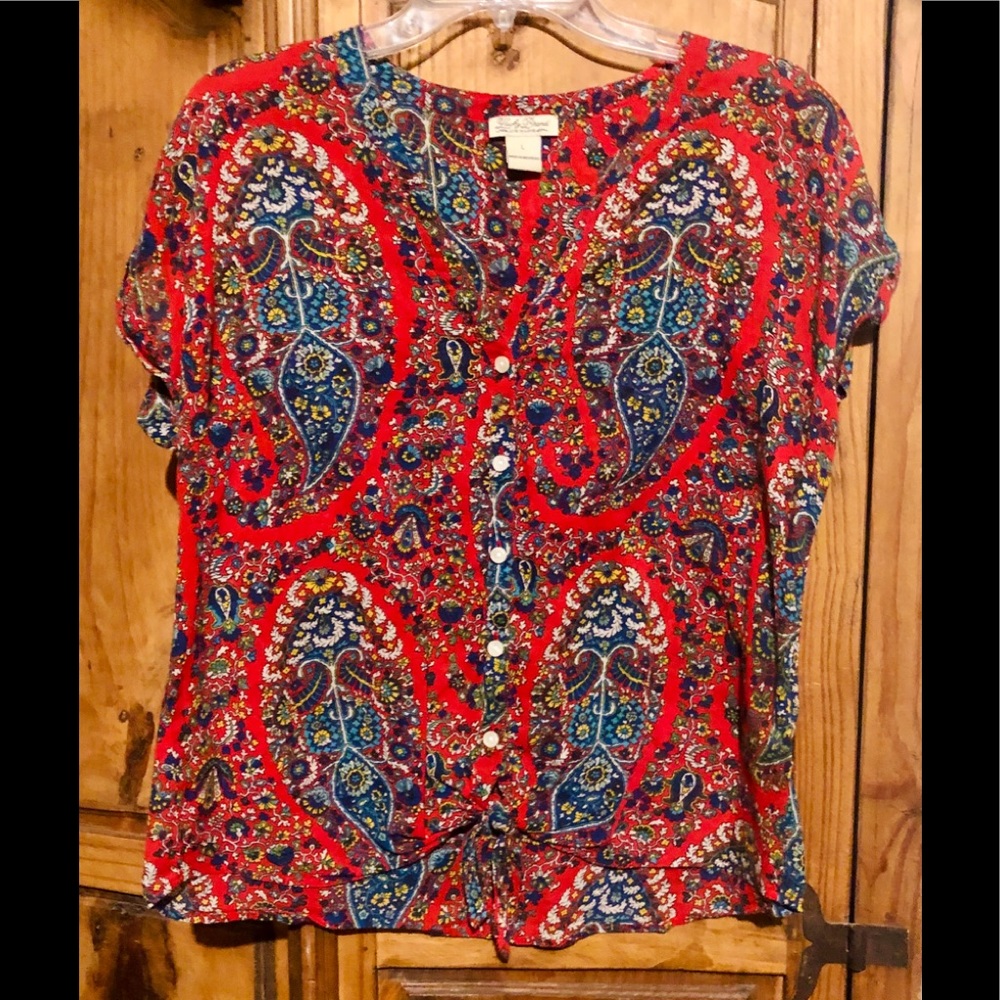 Lucky Brand Top Ties At The Waist Size Large